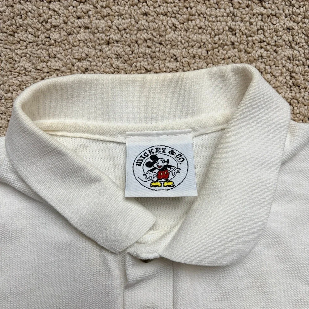 Vintage Mickey & Co Disney Goofy Golf Polo‎ Shirt White Mens XL Made in USA